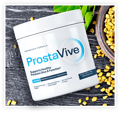 ProstaVive container with fenugreek seeds